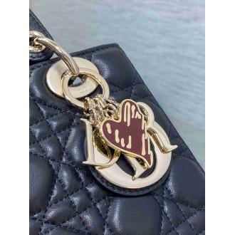 Dior Dioramour Small Lady Dior Bag in Black Cannage Lambskin