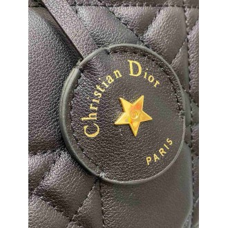 Dior Groove 25 Bag in Black Macrocannage Calfskin
