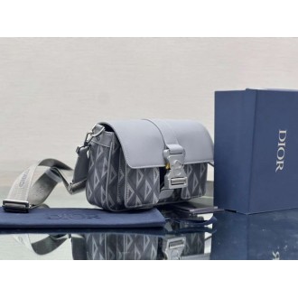 Dior Hit the Road Messenger Bag In Gray CD Diamond Canvas
