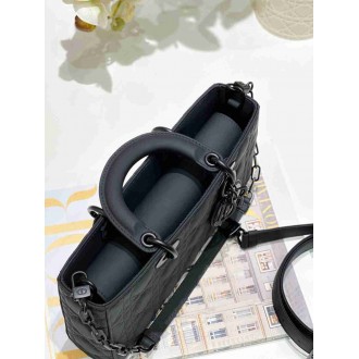 Dior Lady D-Joy Medium Bag in Black Ultramatte Calfskin