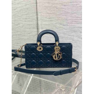 Dior Lady D-Joy Medium Bag in Navy Blue Cannage Lambskin