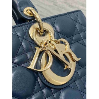 Dior Lady D-Joy Medium Bag in Navy Blue Cannage Lambskin