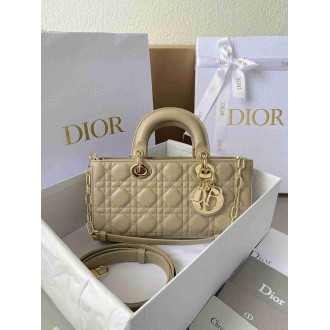 Dior Lady D-Joy Medium Bag In Sand Cannage Lambskin