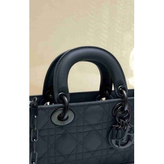 Dior Lady D-Joy Small Bag in Black Ultramatte Calfskin