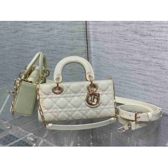 Dior Lady D-Joy Small Bag in White Patent Calfskin