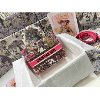 Dior Lady D-Lite Medium Bag In Multicolor Butterfly Embroidery