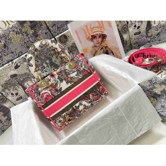 Dior Lady D-Lite Medium Bag In Multicolor Butterfly Embroidery