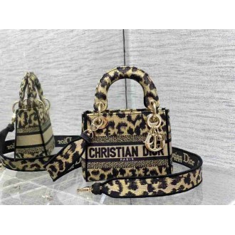 Dior Lady D-Lite Mini Bag In Beige Multicolor Mizza Embroidery