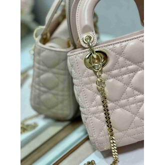 Dior Lady Dior Mini Bag with Chain in Powder Cannage Lambskin