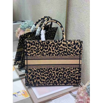 Dior Large Book Tote Bag In Beige Multicolor Mizza Embroidery