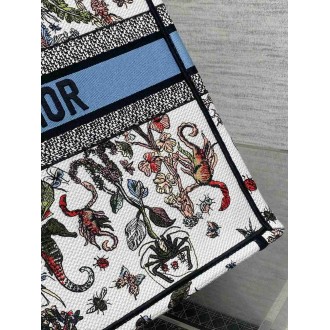 Dior Large Book Tote Bag in Multicolor Cabinet de Curiosites Embroidery