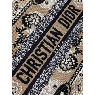Dior Medium Book Tote Bag in Beige Butterfly Bandana Embroidery