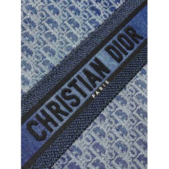 Dior Medium Book Tote Bag in Blue Denim Oblique Jacquard