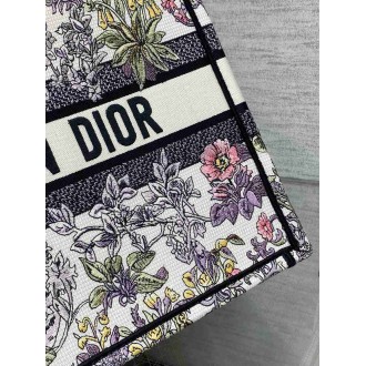 Dior Medium Book Tote Bag in Multicolor Millefiori Unicorn Embroidery