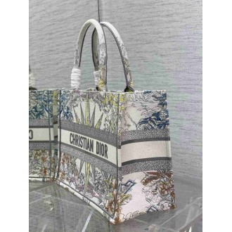 Dior Medium Book Tote Bag In Multicolor Reve d'Infini Embroidery