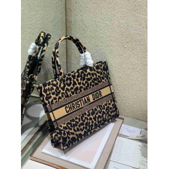 Dior Medium Book Tote Bag In Beige Multicolor Mizza Embroidery