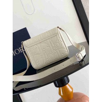 Dior Men's Messenger Bag with Flap in Beige Gravity Leather