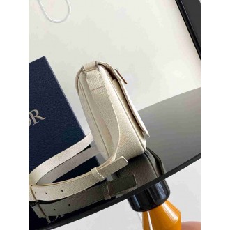 Dior Men's Messenger Bag with Flap in Beige Gravity Leather