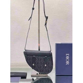 Dior Men's Mini Saddle Bag In Black CD Diamond Canvas