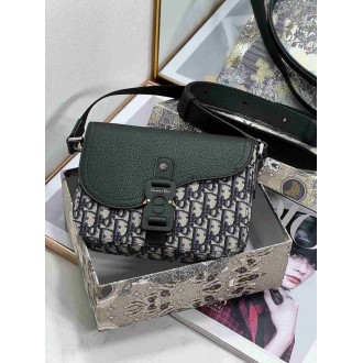 Dior Men's Small Saddle Messenger Bag in Oblique Jacquard and Calfskin