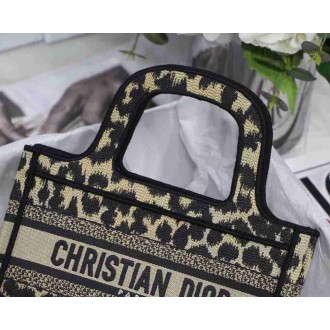 Dior Mini Book Tote Bag In Beige Multicolor Mizza Embroidery