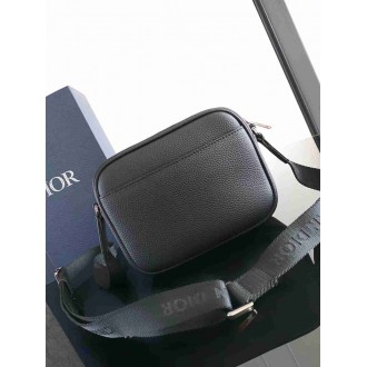 Dior Mini Rider 2.0 Zipped Messenger Bag in Black Oblique with Black Leather