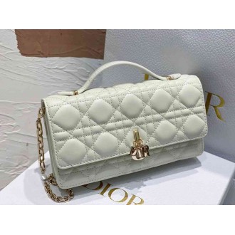 Dior Miss Dior Mini Bag In White Cannage Lambskin