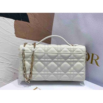 Dior Miss Dior Mini Bag In White Cannage Lambskin