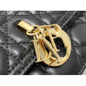Dior Miss Dior Top Handle Bag in Black Cannage Lambskin