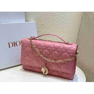 Dior Miss Dior Top Handle Bag in Melocoton Pink Cannage Lambskin