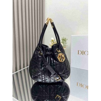 Dior Nolita Medium Bag in Black Macrocannage Lambskin