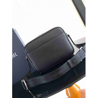Dior Rider 2.0 Zipped Messenger Bag in Beige Oblique with Black Leather