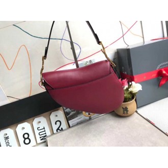 Dior Saddle Bag In Red Smooth Calfskin