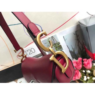 Dior Saddle Bag In Red Smooth Calfskin
