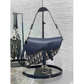 Dior Saddle Bag with Strap in Oblique and Calfskin