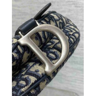 Dior Saddle Mini Bag with Strap in Oblique Jacquard and Calfskin