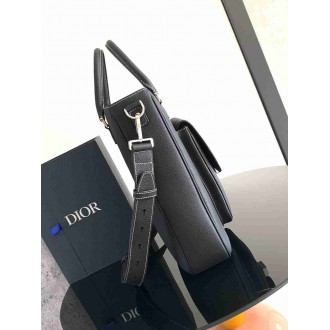 Dior Saddle Tote Bag Black in Grained Calfskin