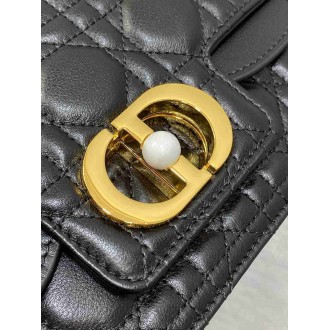 Dior Small Jolie Top Handle Bag in Black Cannage Calfskin
