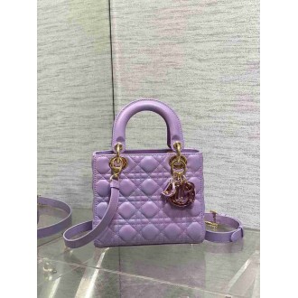 Dior Small Lady Dior Bag in Lilas Lambskin with Resin Charms