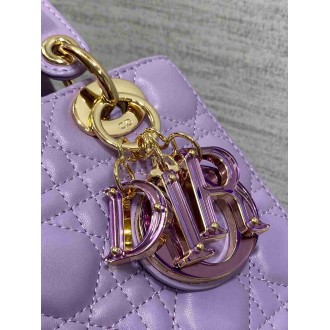 Dior Small Lady Dior Bag in Lilas Lambskin with Resin Charms