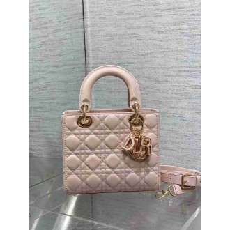 Dior Small Lady Dior Bag in Pink Lambskin with Resin Charms