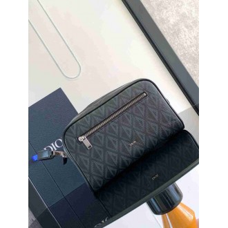 Dior Toiletry Bag in Black CD Diamond Canvas