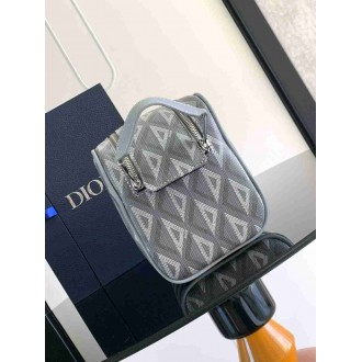 Dior Toiletry Bag in Grey CD Diamond Canvas
