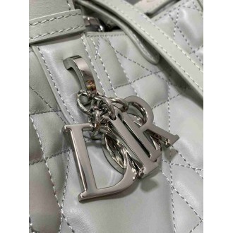Dior Toujours Medium Bag in Light Grey Macrocannage Calfskin