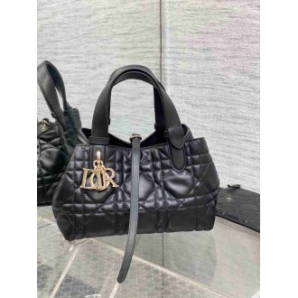 Dior Toujours Small Bag in Black Macrocannage Calfskin