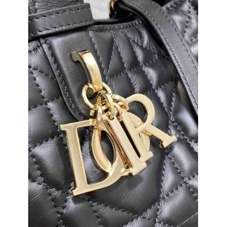 Dior Toujours Small Bag in Black Macrocannage Calfskin