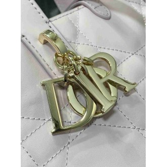 Dior Toujours Vertical Small Tote Bag in Pink Macrocannage Calfskin