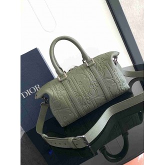 Dior Weekender 25 Bag in Khaki Dior Gravity Leather