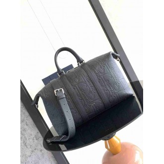 Dior Weekender 40 Bag in Black Dior Gravity Leather