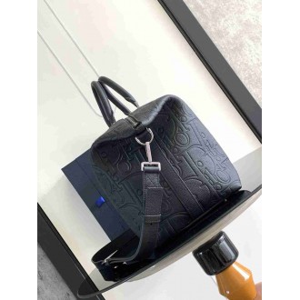 Dior Weekender 40 Bag in Black Dior Gravity Leather